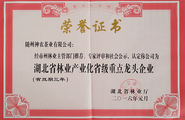 湖北省林業(yè)產(chǎn)業(yè)化省級重點龍頭企業(yè)